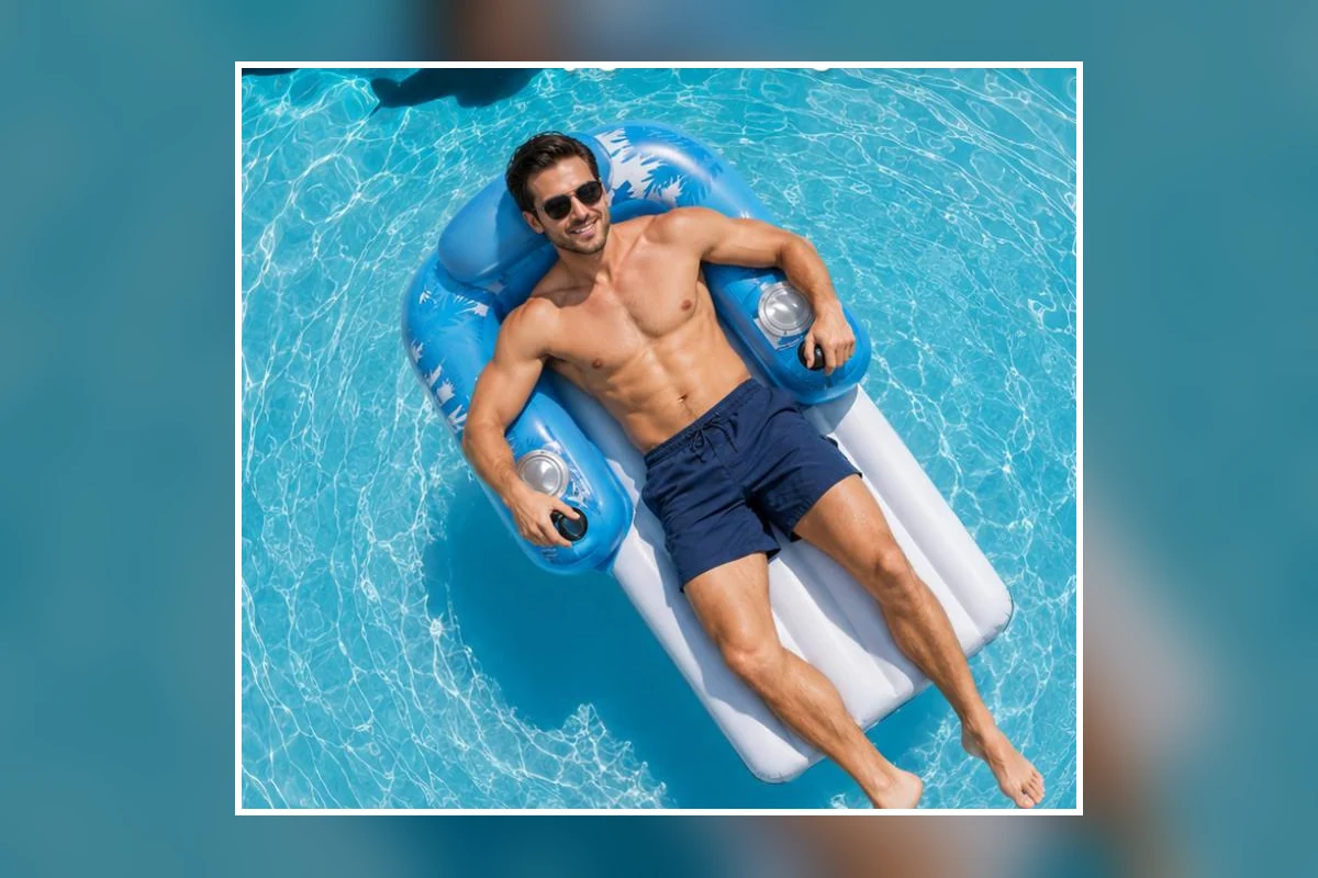 Adult using the blue and white Cruise D2 in a swimming pool